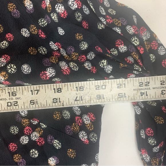 Garnet Hill women's size 14 polka dot Black White Dress Cuffed 3/4 Sleeves - Picture 9 of 12